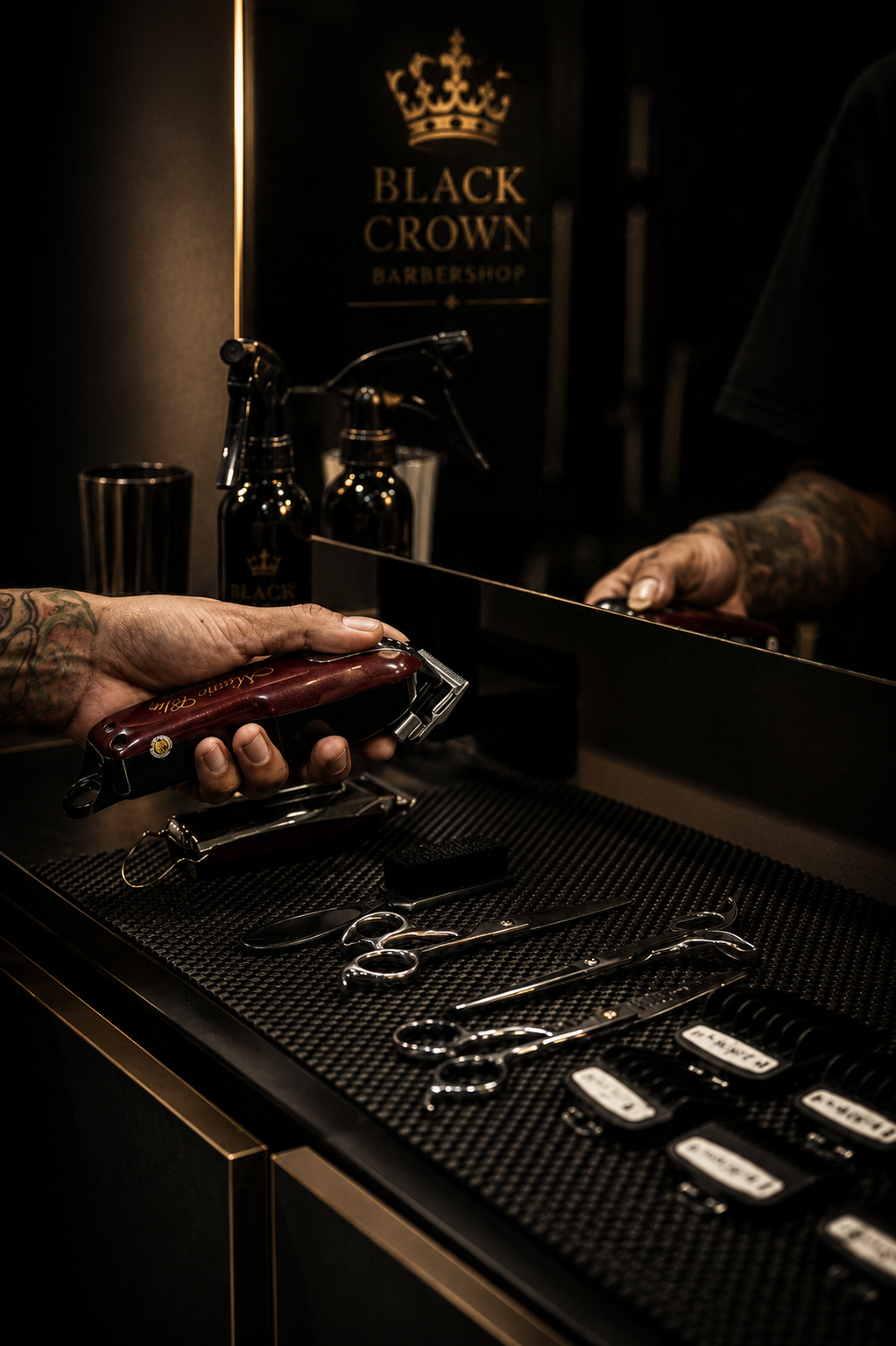 Estación de trabajo de barbería premium