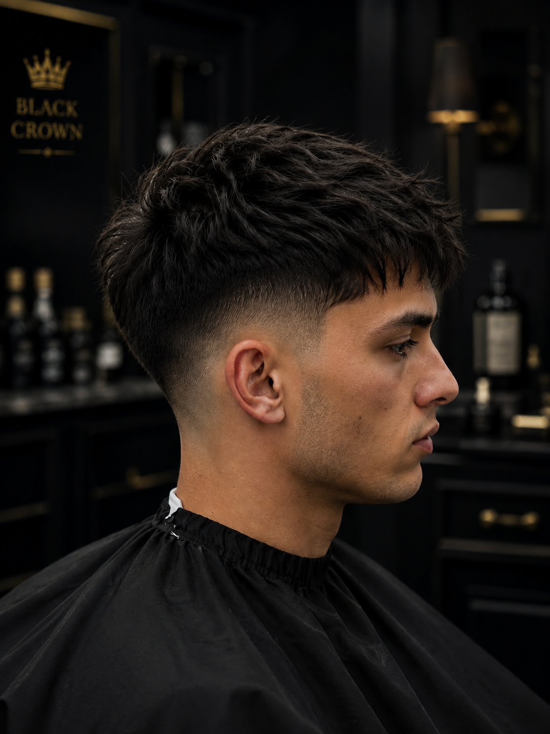 Detalle de corte fade con máquina